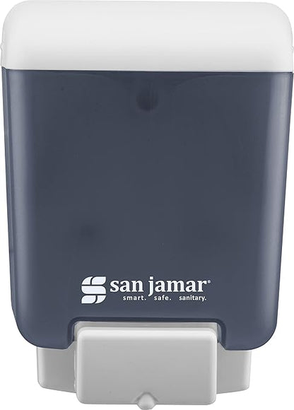 San Jamar Classic Plastic Manual Soap Dispenser, Hand Sanitizer Dispenser with Universal Compatibility for Home, Bathroom, Kitchen, Restooms, Restaurants, 30 Ounces, Arctic Blue