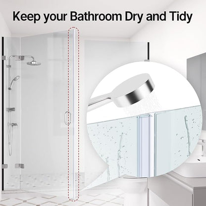 AmazerBath 5 PCS Shower Door Side Seal Strip -15.75 Inches x 5, 5 Sections Segmented Shower Installation Kit, Frameless Glass Door Seal Strip - Suitable for 1/4 Inch Glass