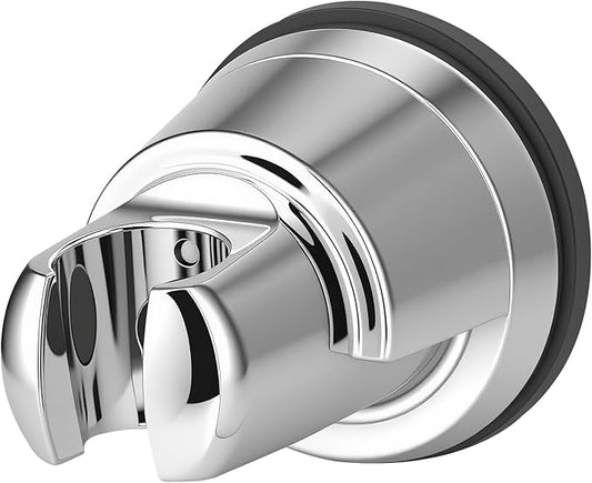 Hibbent Vacuum Suction Cup Shower Head Holder, Removable Shower Wand Bracket, Adjustable Height & Wall Mount ABS Plastic Suction Holder for Handheld Shower Head, Chrome Finish