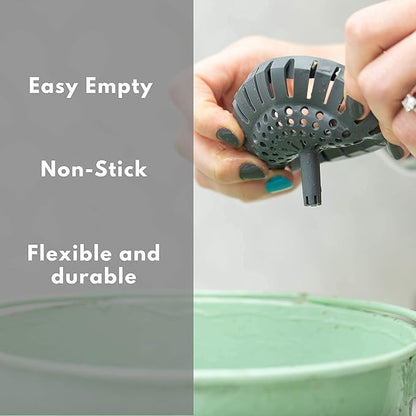 Kitchen Sink Strainer 3.25" - Dripsie Anti-Clog Food Catcher, Flexible Drain Basket, Dishwasher Safe, Standard Fit, Made in USA (1-Pack Gray)