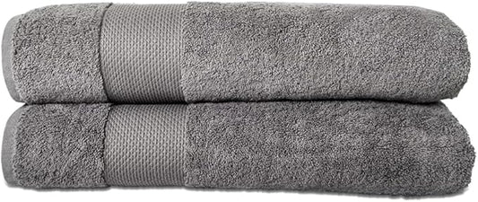 Hencely Bath Sheet Set of 2 - (35x64 Inches) - Luxury Extra Large Oversized Towels, 100% Cotton - Quick Dry, Highly Absorbent, Super Soft - Ideal for Spa, Hotel, Bathroom - (Bath Sheets 2 Pack, Gray)