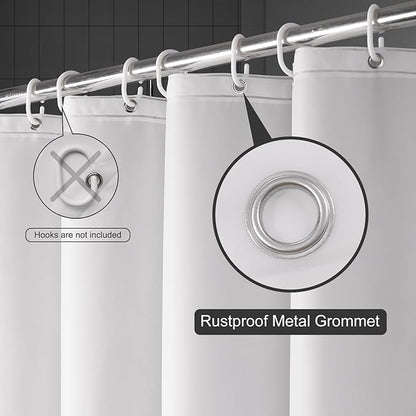 UFRIDAY Frosted 78 inch Shower Curtain Liner,PEVA Plastic Waterproof Long Shower Curtain Liner with 3 Big Bottom Magnets 78 inch Long Length with Rustproof Grommets Frosted Shower Curtain,72x78
