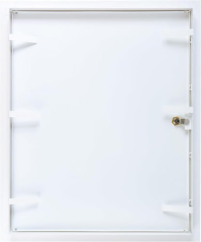 16" x 20" Lockable White Metal Access Panel. Service Shaft Door Panel with Key. Plumbing, Electricity, Heating, Alarm Wall Access Panel for Drywall. Bathroom Services Access Hole Cover.