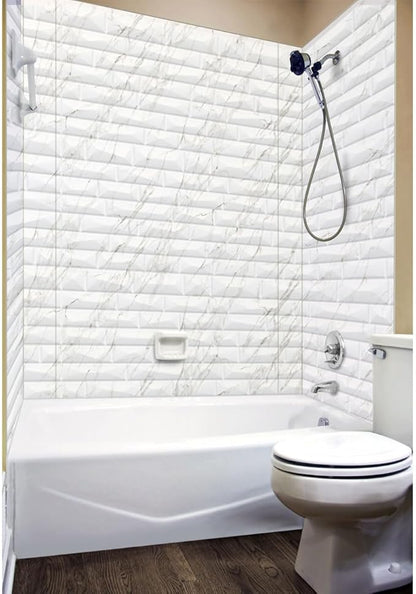 From Plain To Beautiful In Hours 133-640-VISTA-KIT Vista Tub and Shower Wall Panels Surround (Covers/ 96 sq. ft.), Marble, 1 Piece