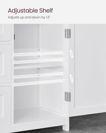VASAGLE Floor Storage Cabinet, Freestanding Storage Unit with 3 Drawers, Adjustable Shelf, 11.8 x 23.6 x 31.5 Inches, for Living Room, Bathroom, Entryway, White UBBC542P31V1