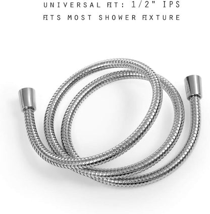 72-inch Shower Hose Replacement, 304 Stainless Steel Extra Long Hand Held Shower Hose With Brass Fitting (72-inch, Stainless Steel)