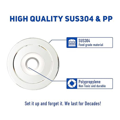 1/4" Spacer for Tub Spout, Flange Trim Ring for Bath Faucet, Eschutcheon Cover Plate for Spigot with Split PVC Blocking Water, Shower Pipe Remodeling Sealer (304SUS-Chrome)