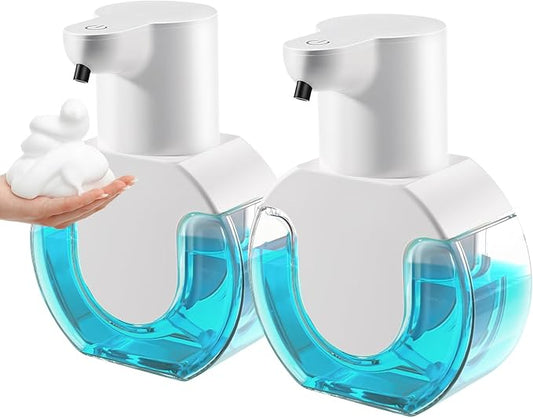 2 Pack Automatic Foaming Soap Dispenser 14.2oz/420ML Touchless Automatic Foaming Soap Dispenser,Rechargeabled Wall Mounted Smart Pump for Bathroom Kitchen