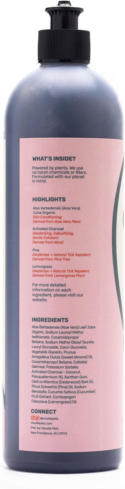 Pets - Deep Cleaning Shampoudle, 16oz, Moisturizing and Gentle All Natural pet Shampoo with Activated Charcoal, Lemongrass, Cedarwood, Pine, and Oatmeal