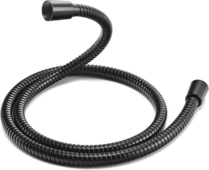 Shower Hose Replacement For Cleaning 304 Stainless Steel Shower Head Hoses 59 Inches High Pressure Bidet Hose Flexible Rose Gold Extension Showerhead Hoses Extra Long (Black, 58 In)