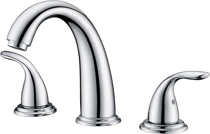 sumerain 2 Handle Widespread Roman Tub Faucet with Valve Chrome Finish, High Flow