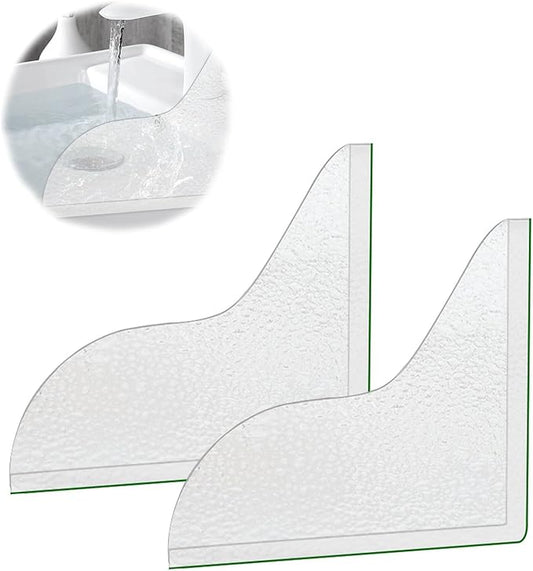 2 Pack Shower Corner Water Guard, Shower Splash Guard Acrylic Self-Adhesive for Bathtub Tub Edges, 8.26×7.28 In Waterproof Curtain Barrier, Bathroom Accessories Water Blocker for Corner Control
