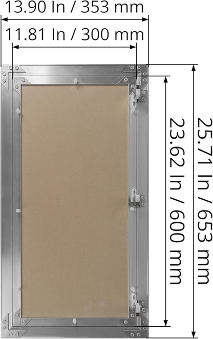 12" x 24" Inch Aluminum Drywall Access Panel - Service Shaft Door - Plumbing, Electricity, Heating, Alarm Wall Inspection hatch for Drywall - Bathroom Service Access Hole Cover