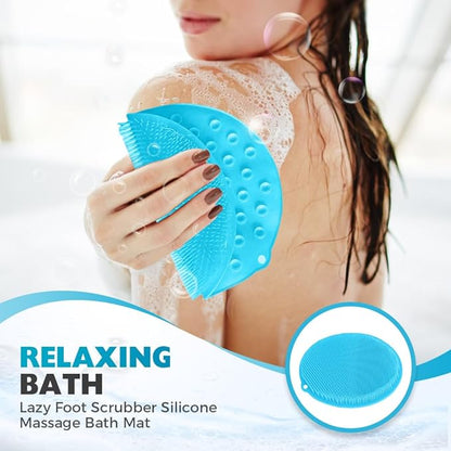 Silicone Shower Foot Scrubber Mat, 2025 Upgrade Shower Mat Slip Suction Cups Foot Scrubber for Men and Women (1 * Green)