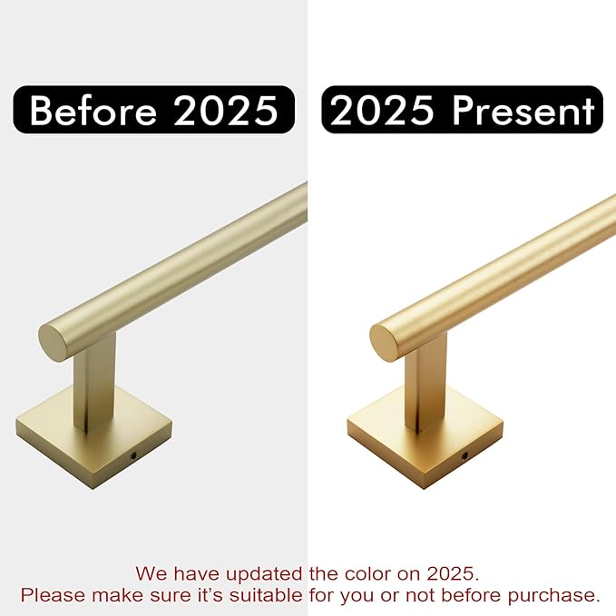 KOKOSIRI Towel Bar Bathroom Towel Holder for Bath Kitchen Cabinet Towel Rails 20 Inch Brushed Gold Stainless Steel B4005BG-L20