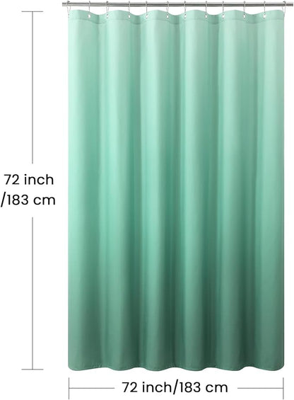 Fabric Shower Curtain, Green Ombre Cloth Shower Curtains for Bathroom, Modern Waterproof Bathroom Curtains, 72" W x 72" H