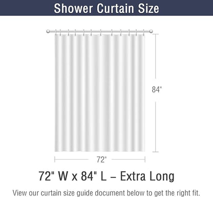 Gibelle Extra Long Shower Curtain 72 x 84, Tall 3D Embossed Textured White Fabric Shower Curtain, Modern Farmhouse Chic Soft Cloth Bathroom Curtains Shower Set with Hooks
