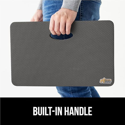 GORILLA GRIP Extra Thick Patent Pending Soft Foam Kneeling Pad, Supportive Large Cushion Knee Pads for Gardening, Baby Bath Time, Dirt and Water Resistant, Workout, Garden Supplies, 17.5x11, Charcoal