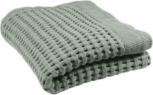 GILDEN TREE Waffle Hand Towels for Bathroom Quick Drying Lint Free Thin, Modern Style (Sage Grey)
