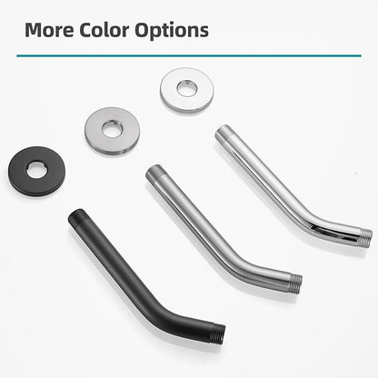 Cobbe Shower Arm with Flange and Teflon Tape, 8-Inches Wall Mounted Shower Pipe Arm 304 Stainless Steel Extension for Fixed Shower Head, Brushed Nickel