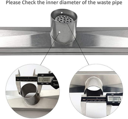 Neodrain 48-Inch Linear Shower Drain with Tile Insert Grate,Brushed 304 Stainless Steel Rectangle Shower Floor Drain, Linear Drain with Leveling Feet, Hair Strainer