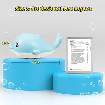Baby Bath Toys, 2025 Upgraded Magnetic Charging Toddler Bath Toys for Kids Ages 1-3, Light Up Dolphin Bath Toy Sprinkler, Birthday Gifts Infant Baby Toys 6-12-18 Months- Blue