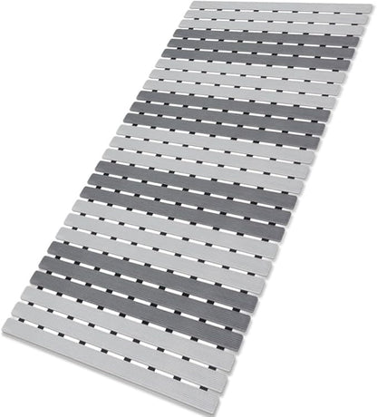 MBOSS Shower Mat Non Slip Bathtub Mats for Bathroom Shower Floor Mat Bath Mats for Shower Tub Anti Slip Shower Mat with Drain Hole and Large Suction Cups (Dark Gray Light Gray, 37.5 X 15.7 Inch)