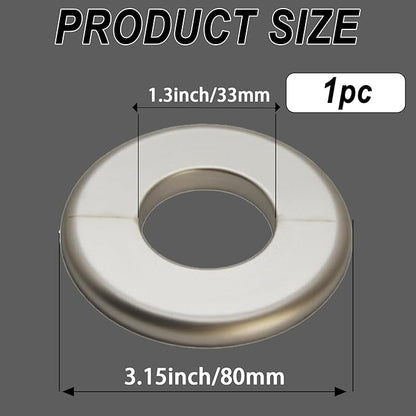 1 Piece Wall Split Flange, Self-Adhesive Escutcheon Plate for 33mm/1.3" Dia Pipe, ABS Round Plumbing Cover Plates for Bathroom Kitchen Toilet Faucet, Gold