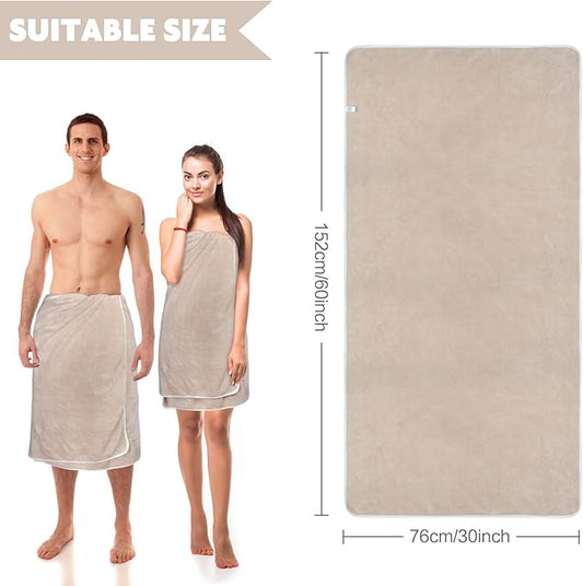 KinHwa Microfiber Bath Towel Large Bathroom Towel Absorbent Shower Towels Soft Bath Towels Large Size for Women Men Ideal for Spa, Swimming, Pool Beige 2 Pack 30inch x 60inch