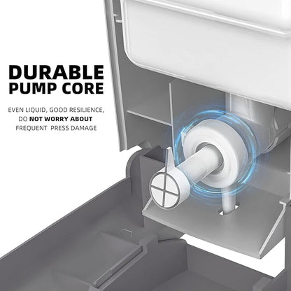 Soap Dispenser Wall Mount Adhesive Commercial Soap Dispenser 800ml No Drill Hand Sanitizer Dispenser for Bathroom Support Liquid and Gel,Silver-PN9088