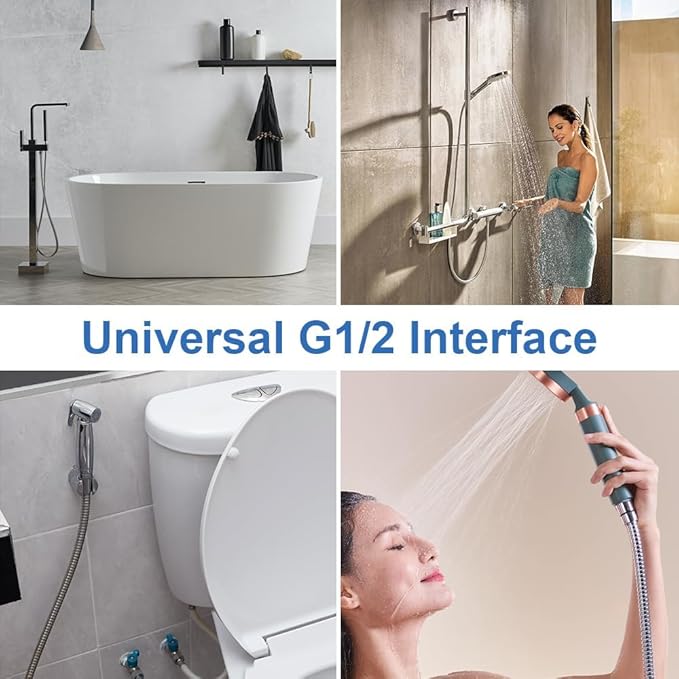 59 Inch Shower Hose, Chrome Kink Free Stainless Steel Handheld Shower Head Hose Attachment with Brass Insert, Ultra-Flexible Replacement for Bathroom, Bidet, Extra Long Anti-Winding Hose