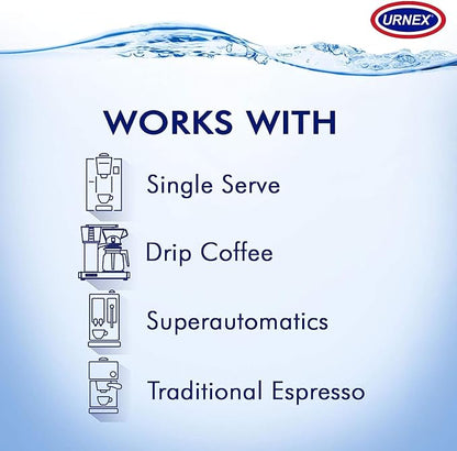 Descaling Powder Solution - 4 Uses - Activated Scale Remover for use with Keurig 1.0/2.0, Home Coffee and Espresso Machines, Kettles, Garment Steamers