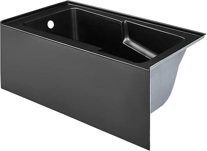 Voltaire 54 in. x 30 in. Acrylic Matte Black, Alcove, Integral, Left-Hand Drain, Apron Bathtub
