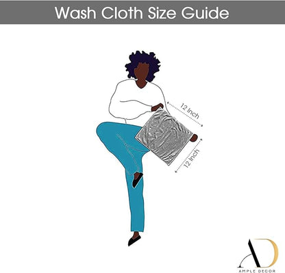 Ample Decor Wash Cloths, 600 GSM 100% Cotton Soft Absorbent Ideal for Bathroom, Pool, Spa - Set of 20, Navy Blue
