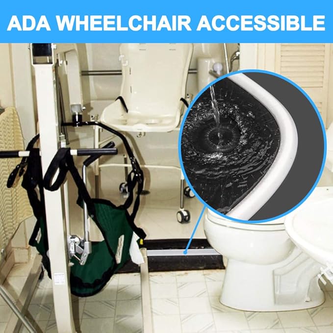 Duzzy 118 Inch Collapsible Shower Threshold Water Dam, Ideal for Wheelchair Accessible, Suitable for Accessibility ADA Handicap Showers