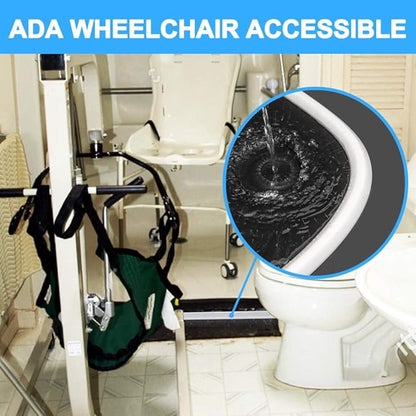Duzzy 67 Inch Collapsible Shower Threshold Water Dam, Ideal for Wheelchair Accessible, Suitable for Accessibility ADA Handicap Shower