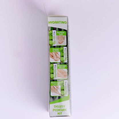 Pedicure Kit Foot Soak Set: Bubble Salt, Sugar Scrub, Massage Mask, Massage Lotion in a Box, 4 Step Foot Spa Kit for Dry Feet,Tired Feet(1 Set Cucumber)