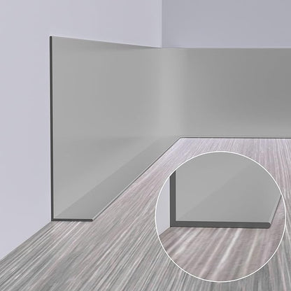 Duzzy Flexible Baseboard Molding Trim, 5 Inch(W) x 40 Feet(L) Peel and Stick Rubber Wall Trim Molding, Self-Adhesive Vinyl Wall Base Cove Base (Grey)