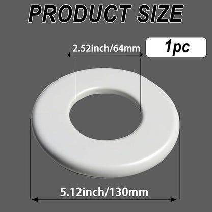 1 Pack Wall Split Flange for 2.52 Inch/64mm OD Pipe ABS Escutcheon Plate Self-Adhesive Round Plumbing Cover Plates for Water Pipe Faucet Decoration, White