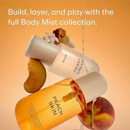 PHLUR Peach Skin Body Mist - Hair & Body Fragrance Mist - Peach, Plum, Bergamot, Milky Sandalwood & White Freesia Body Spray (8 Fl Oz)