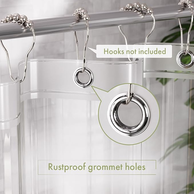 AmazerBath Stall Shower Curtain Liner, 36x78 Clear Shower Curtain Liner, Long Waterproof Plastic Shower Liner, Lightweight PEVA Shower Curtain with 2 Magnets and 6 Rustproof Metal Grommets
