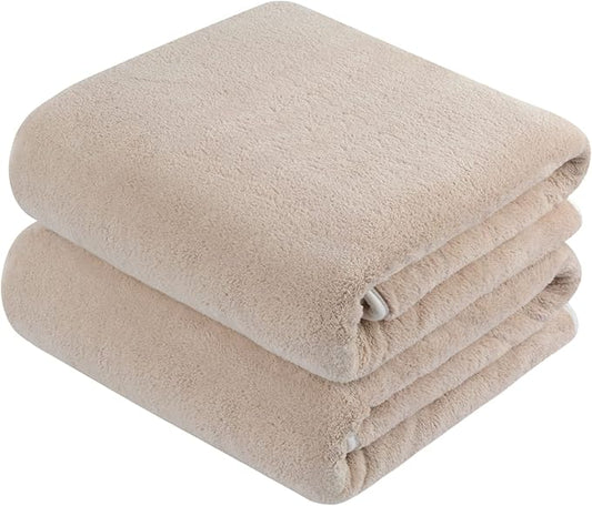 KinHwa Microfiber Bath Towel Large Bathroom Towel Absorbent Shower Towels Soft Bath Towels Large Size for Women Men Ideal for Spa, Swimming, Pool Beige 2 Pack 30inch x 60inch