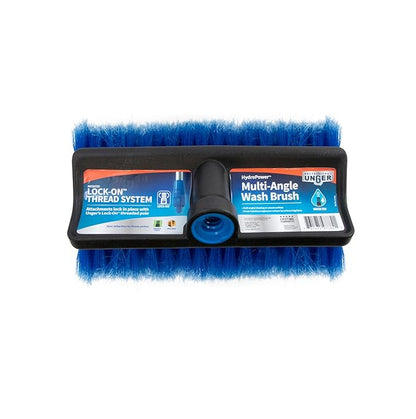 Unger Professional Lock-On HydroPower 10” Bi-Level Soft Wash Brush, Compatible with Waterflow Poles, Outdoor Cleaning Supplies, Great for Patios, Siding, Windows, Cars, and Boats