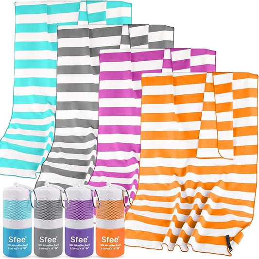 Sfee 2 in 1 Microfiber Oversized Beach Towel, Quick Dry Towel Travel Towel Camping Towel Super Absorbent Compact Lightweight Sports Gym Towels for Beach,Gym, Hiking, Pool, Backpacking, Bath, Yoga