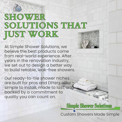 Shower Niche Insert Tile Ready, Recessed Wall Niche, Shower Inserts Kit for Bathroom Wall, Recessed Shelf Insert, Lightweight and Durable, Grid Surface for Easy Tile Application, Square, 14x14 Inches