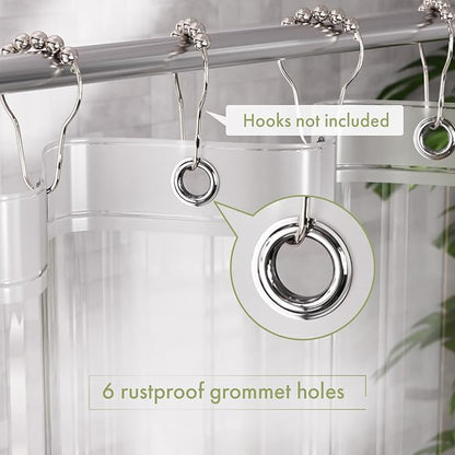 AmazerBath Small Shower Curtain Liner, 36x72 Stall Plastic Clear Shower Curtain Liner, PEVA Cute Narrow Shower Liner, Stand Up Shower Curtain Liners with 2 Magnets and 6 Rustproof Grommet Holes