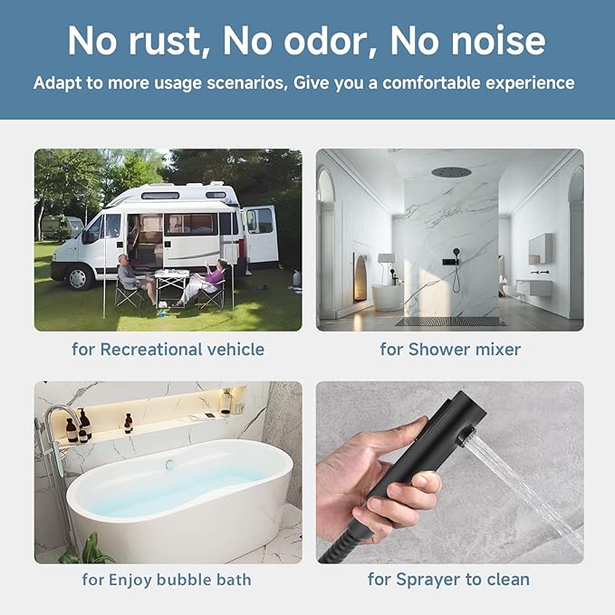 Black Shower Hose Replacement 6 foot 304 Stainless Steel Hand Held Shower Head Hoses - 69 Inches High Pressure Sprayer Bidet Hose Flexible Matte Black Extension Showerhead Hoses Extra Long