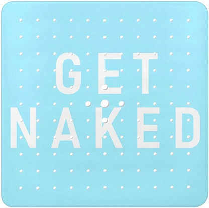 Bathtub Mat Non Slip, Get Naked Square Bath tub Mat Shower Floor Mat with Suction Cups for Adults Kids Elderly 21 X 21 Inch