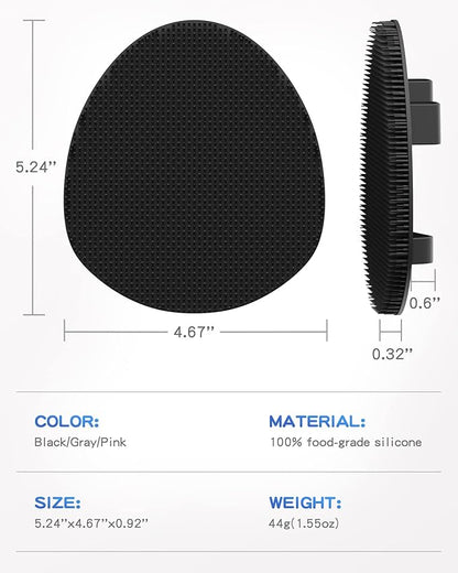 Manmihealth Soft Silicone Shower Brush, Super-lathering Body & Face Brush, Gentle Exfoliating Cleaning Glove for Baby,Sensitive,Dry and All Skin Types (Black x 1)