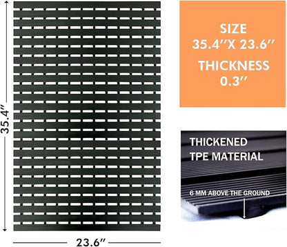 Extra Large Shower Mat Non Slip (35.4"*23.6"),Heavy Bathtub Mat for Elderly with Drain Holes,No Suction Cups Large Shower Floor Mats for Inside Shower,Black